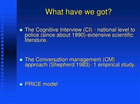 Ppt Modifying The Cognitive Interview For Suspect Interviews