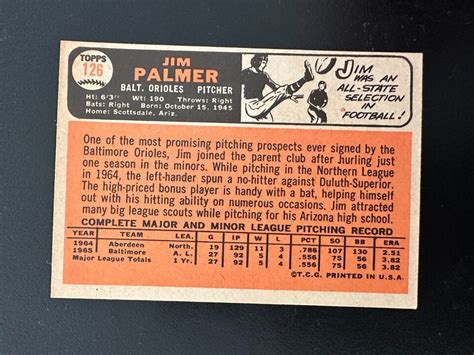 Sharp Topps Baltimore Orioles Jim Palmer Baseball Card Ebay