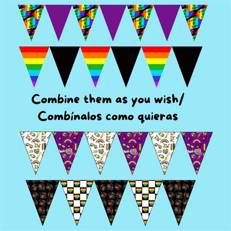 Pride Flags, Printable Banner and Signs, Birthday Gay Party Decoration ...