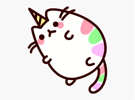 Transparent Fat Cat Clipart - Unicorn Cute Pusheen Cat , Free Transparent Clipart - ClipartKey