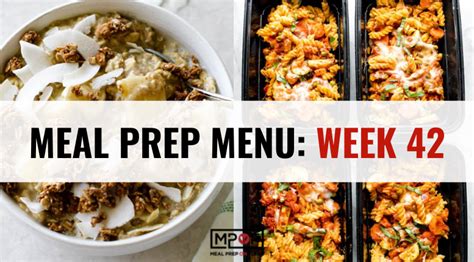 Meal Prep Menu Week 42