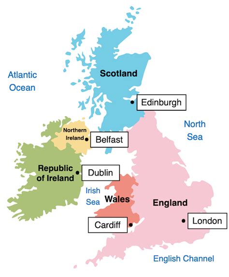 Identifying the countries and capitals of the United Kingdom and Ireland - Teach It Forward