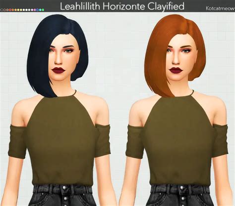 Kot Cat Leahlillith S Horizonte Hair Clayified Sims 4 Hairs