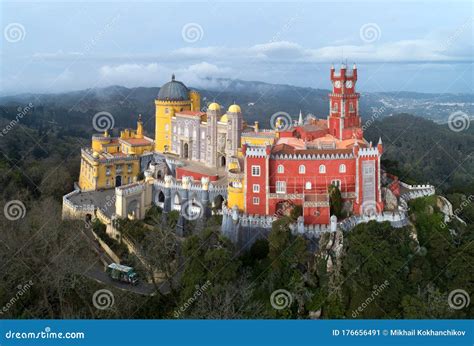 Pena Palace at Morning in Sintra Stock Image - Image of landmark ...