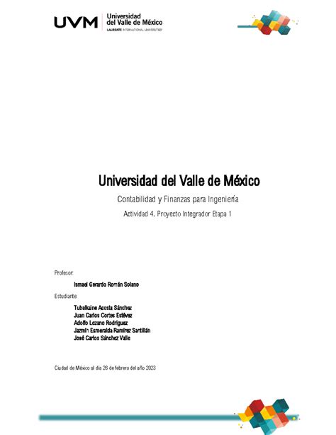 A E Uvm Conta Universidad Del Valle De M Xico Contabilidad Y