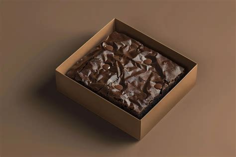 Delicious Chocolate Brownies In A Box For Gourmet Dessert Ting