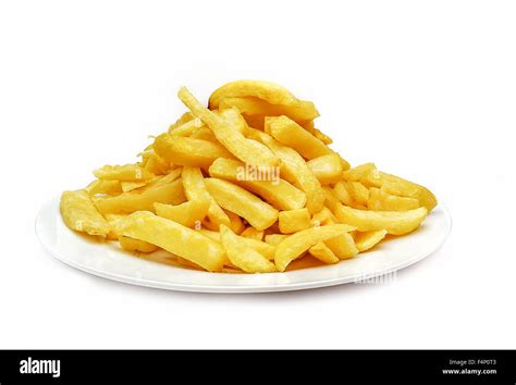 Potato Chips On White Dish Studio Shot Stock Photo Alamy