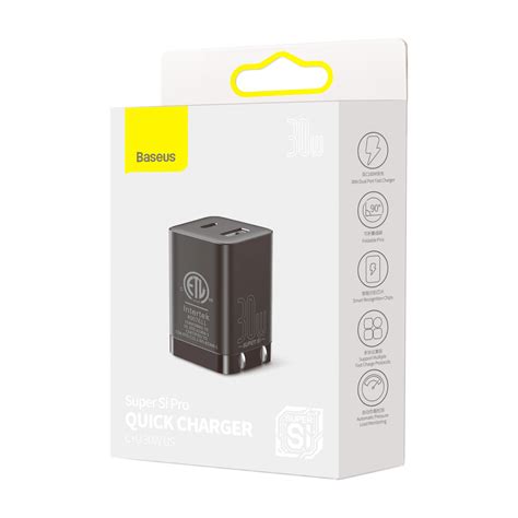 Baseus Super Si Pro Quick Charger C U W Us Black Baseus Official