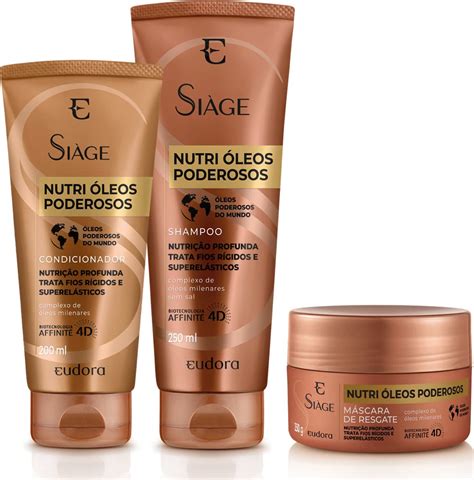 Kit Siàge Nutri Óleos Poderosos Shampoo Condicionador Máscara