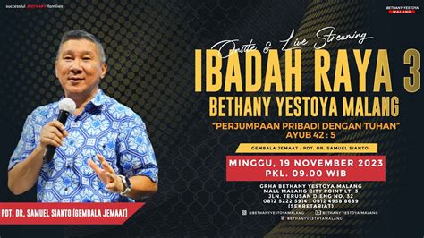 Ibadah Raya On Site Tatap Muka Gereja Bethany Yestoya November