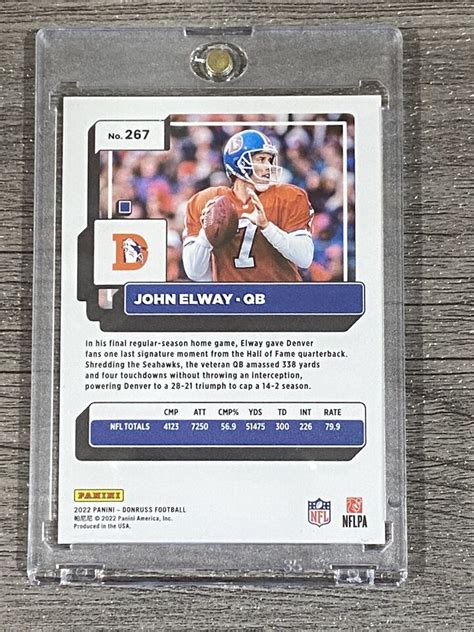 John Elway Rare Gold Refractor Investment Card Ssp Panini Broncos Mint