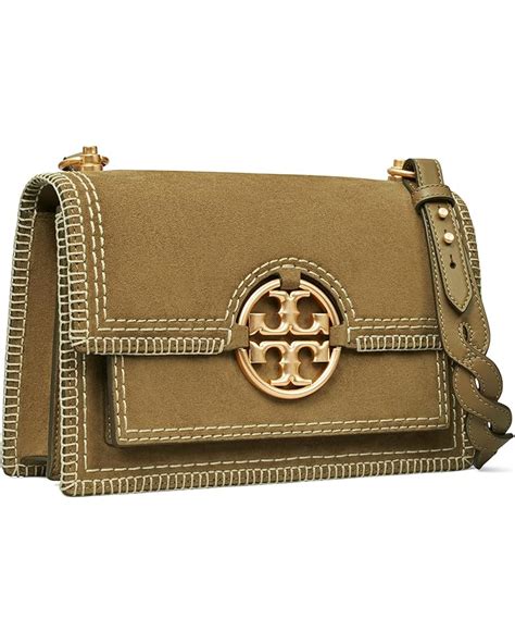 Tory Burch Miller Suede Stitched Flap Shoulder Bag Zappos