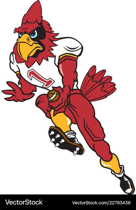 Cardinal football sports logo mascot Royalty Free Vector