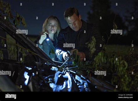 Reacher From Left Willa Fitzgerald Alan Ritchson In A Tree