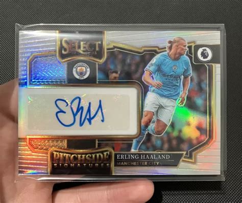 Erling Haaland Manchester City Pitchside Signatures Auto 2022 23 Panini