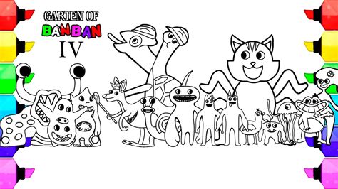 Garten Of Banban 4 Coloring Pages How To Color New Monsters Ncs Music Youtube