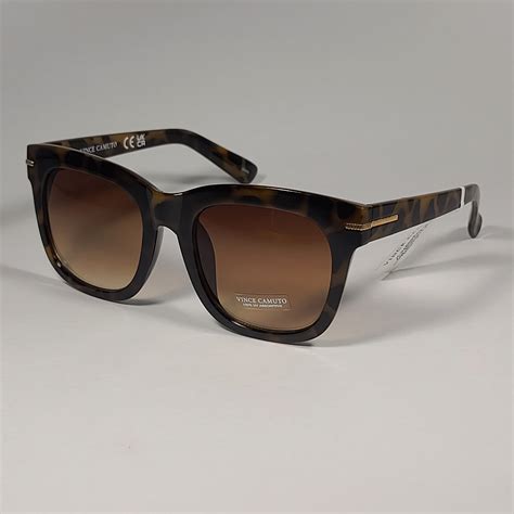 Vince Camuto Womens Vc1054 Ts Square Sunglasses Tortoise Frame Brown