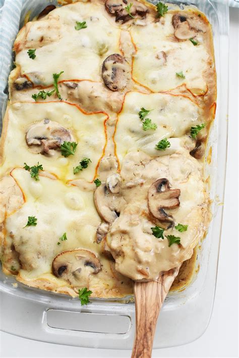 Cream Of Mushroom Chicken Bake With Cheese Recipe Cream Of Mushroom