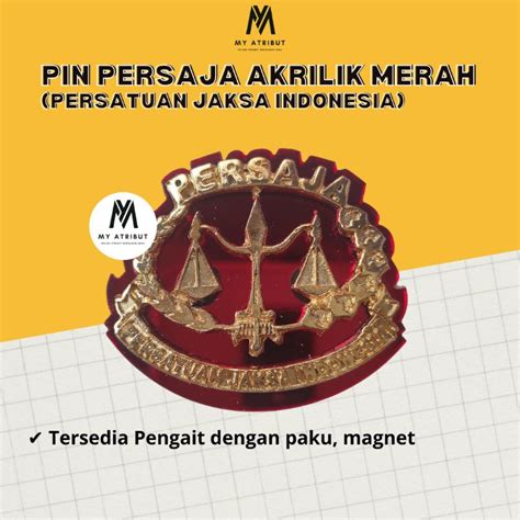 Jual Pin PERSAJA Persatuan Jaksa Indonesia Terbaru Pin Kejaksaan RI