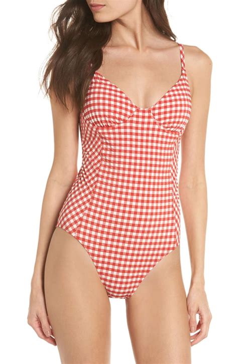 Tory Burch Gingham One Piece Underwire Swimsuit Best Swimsuits For