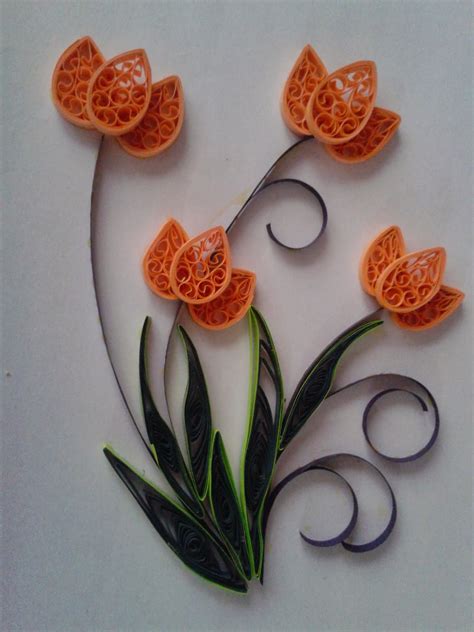 Paper Craft And Quilling Quilled Tulip Flowers