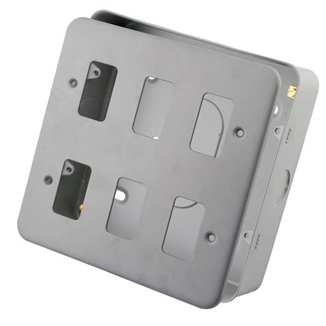 6 Gang Grid Front Plate M2 Metal M2 Electrical