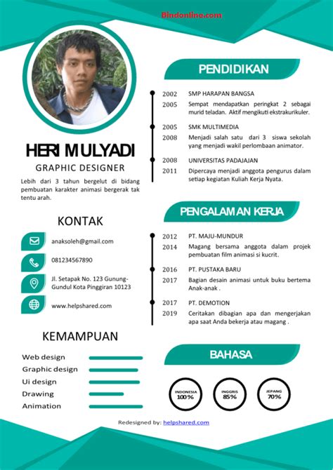 13 Contoh Cv Yg Menarik Dan Kreatif Paling Update Galeri Jobseeker