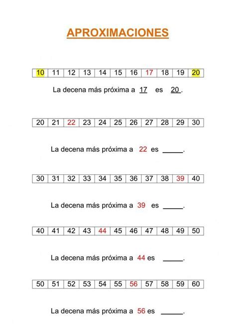 Aproximaciones En El Aula De Apoyo Fichas De Matematicas