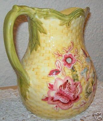 Longaberger Majolica Garden Pitcher Retired Pottery