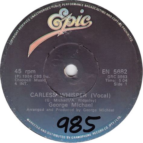 George Michael Careless Whisper Vinyl Discogs