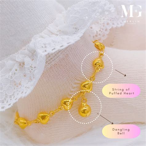 916 Gold Lovely Series Baby Anklet BA07 Merlin Goldsmith