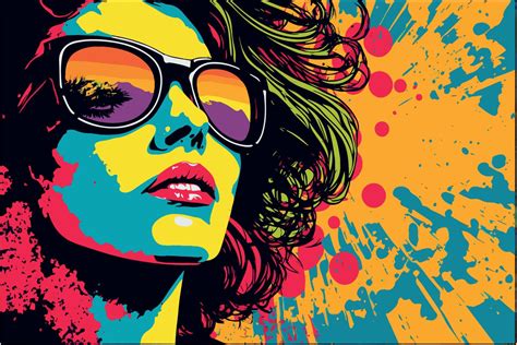 Beautiful Woman Wearing Glasses Pop Art Of Retro Comic Girl Vector