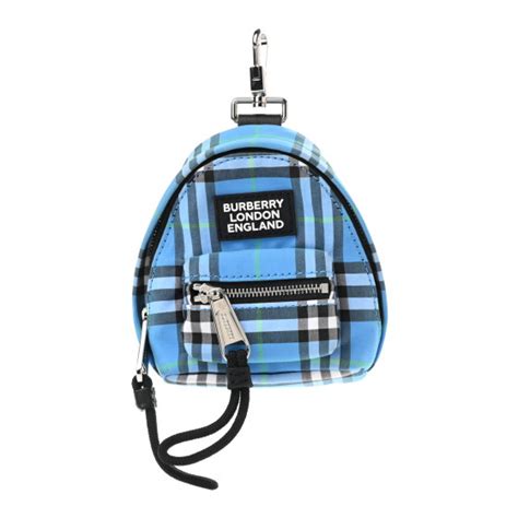 Burberry Vintage Check Backpack Key Charm Blue Fashionphile