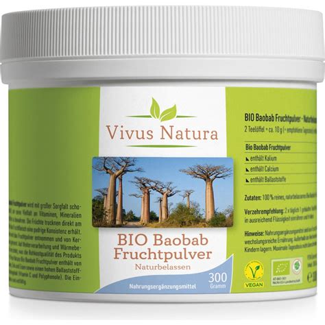 Fruit De Baobab BIO En Poudre 300 G Vivus Natura Boutique En Ligne