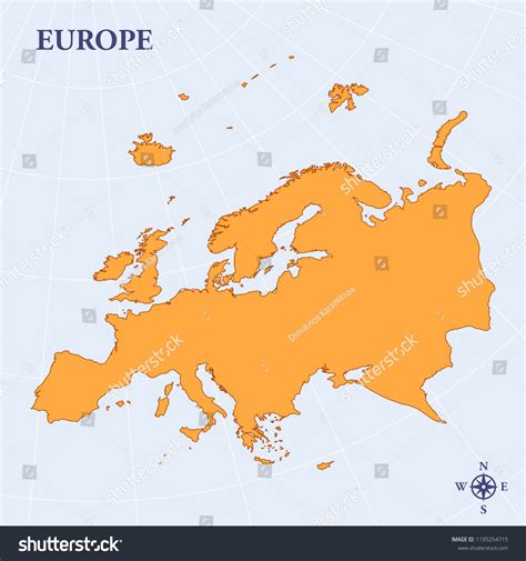 Map Of Europe Continent Royalty Free Stock Photo 1195254715