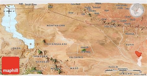 Satellite Panoramic Map Of MARSABIT