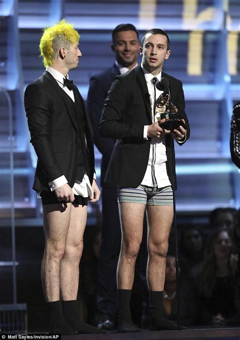 Twenty One Pilots Accept Grammy In Their Underwear Daily Mail Online