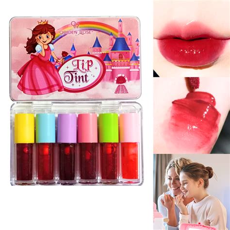 Caja Lips Tint 6 Tonos Hermosas Tintas De Labios Kwaii Qoiden Rose