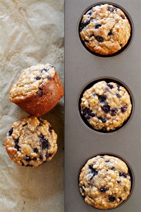 Blueberry Oat Greek Yogurt Muffins Running With Spoons