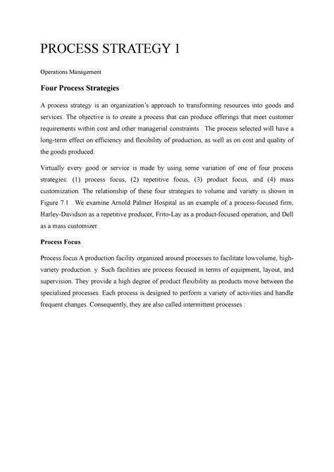 Process Strategy 1 Operations Management PROCESS STRATEGY 1