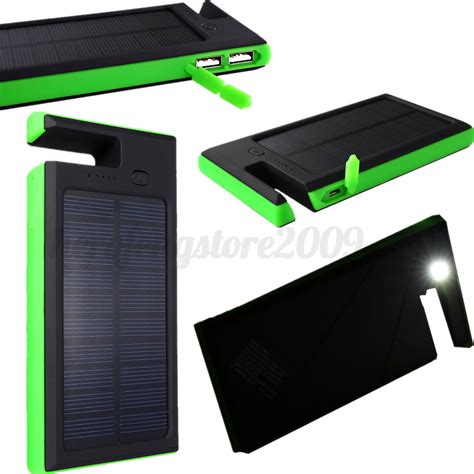 12000mAh Batería Externa Solar LED Power Bank Cargador Doble USB