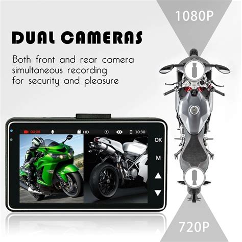 Zjtp Motorbike Dash Cam Dvr Front Rear View Motorcycle Dash Camera