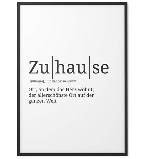 Definition Zuhause Format Wählbar Premium Spruch Poster Etsy