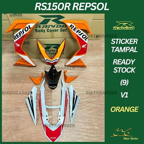 RAPIDO Cover Set Honda Rs150r V1 V2 V3 Repsol 10 Orange Body Coverset