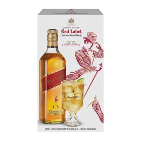 Whisky Johnnie Walker Red Label Ml Vaso C Liz Walmart