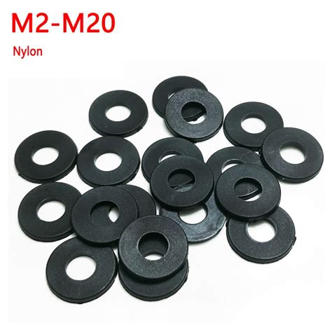 M2 M2 5 M3 M4 M5 M6 M8 M20 Black Nylon Flat Washer Plane Spacer