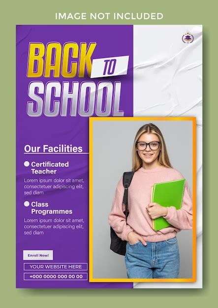 Premium Vector Back To School Promotion Flyer Template