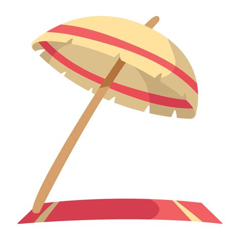 Beach Umbrella And Towel 10270397 Vector Art At Vecteezy