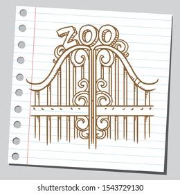 Sketch Style Drawing Zoo Park Gate Stock Vector (Royalty Free) 1543729130 | Shutterstock