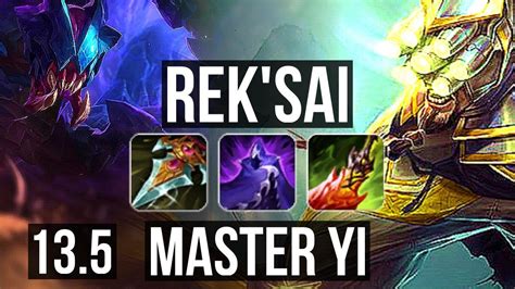 REK SAI Vs YI JNG 3 4M Mastery 1400 Games 12 3 11 Godlike KR